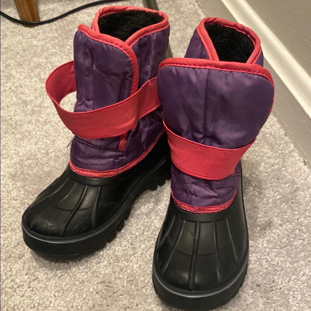 Lily and Dan (from Aldi) Kids Purple, Pink and Black Winter Boots